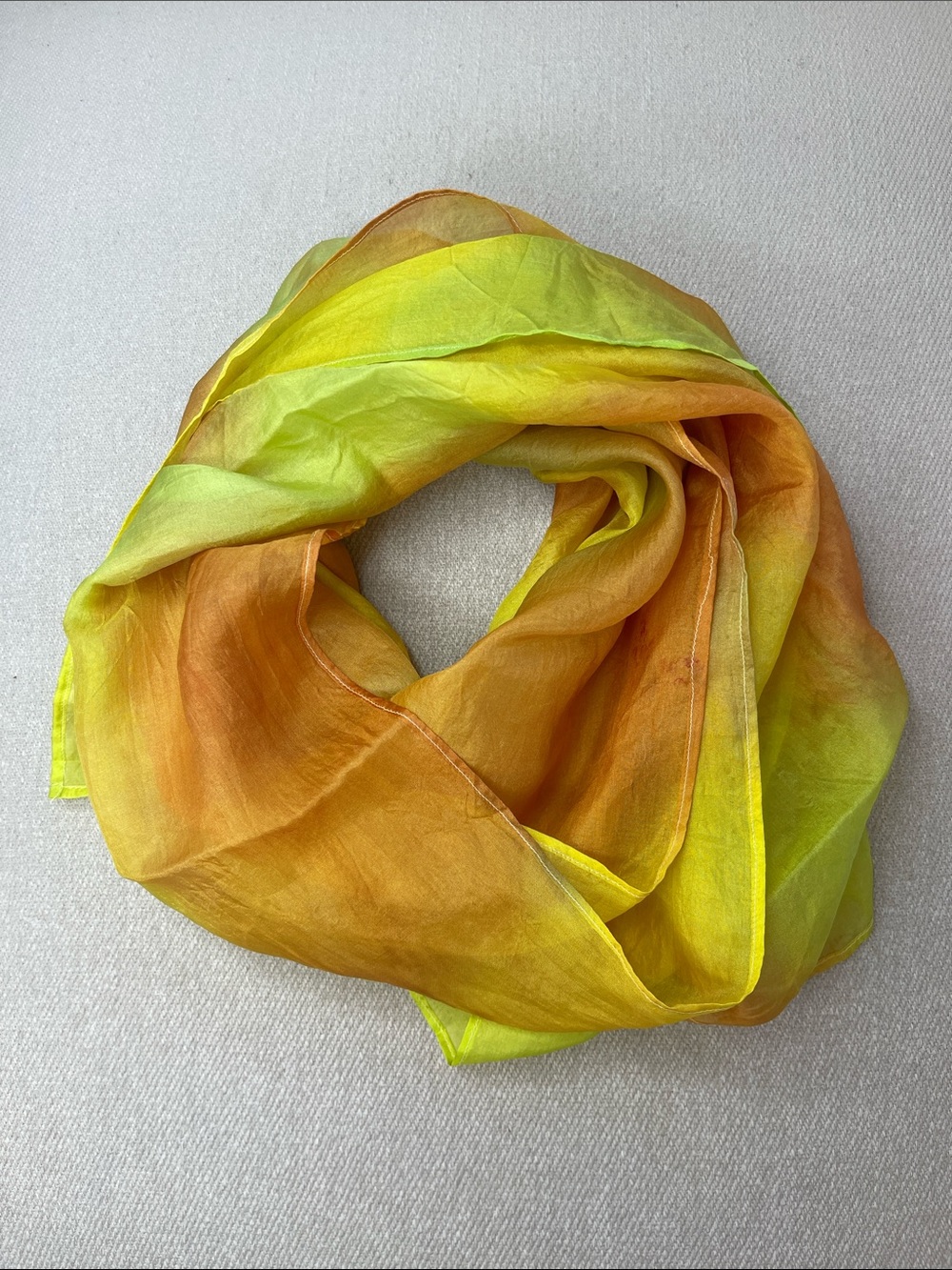S25. 100% SILK SCARF | Citrus | 13" x 6'